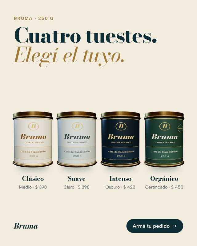 Anuncio de BRUMA: cuatro tuestes, elegí el tuyo